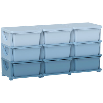 Kids Storage Unit, with Nine Drawers - Blue