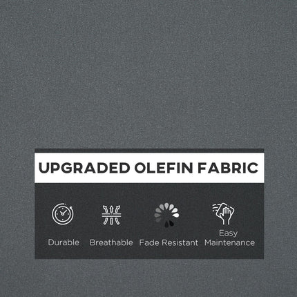 Outdoor Seat and Back Cushion Set 63x55x15cm Olefin Fade Resistant for Rattan Sofa - Dark Grey