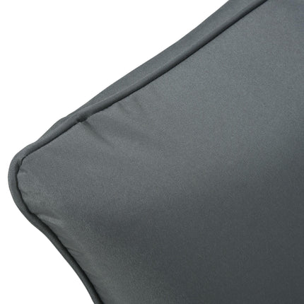 Outdoor Seat and Back Cushion Set 63x55x15cm Olefin Fade Resistant for Rattan Sofa - Dark Grey