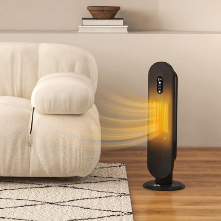 45° Oscillating Ceramic Space Heater with Remote Control - Black