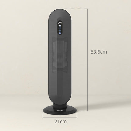 45° Oscillating Ceramic Space Heater with Remote Control - Black