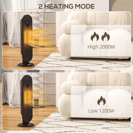45° Oscillating Ceramic Space Heater with Remote Control - Black