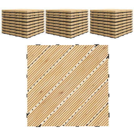 27 Pcs Wooden Interlocking Decking Tiles, 30 x 30 cm Anti-slip Outdoor Flooring