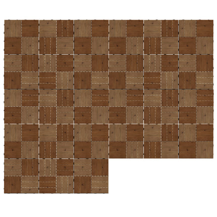 27 Pcs Wooden Interlocking Decking Tiles, 30 x 30 cm Anti-slip Outdoor Flooring