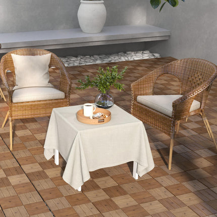 27 Pcs Wooden Interlocking Decking Tiles, 30 x 30 cm Anti-slip Outdoor Flooring