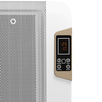 Mica Electric Space Heater 1000W/2000W with Adjustable Thermostat and Remote Control - White