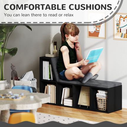 2 Tier Modern Bookcase Bookshelf with Removable Cushions for Living Room