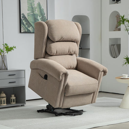 Electric Riser Recliner Chair with USB Port - Khaki Velvet Touch