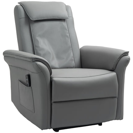 Kneading Faux Leather Electric Massage Recliner - Grey