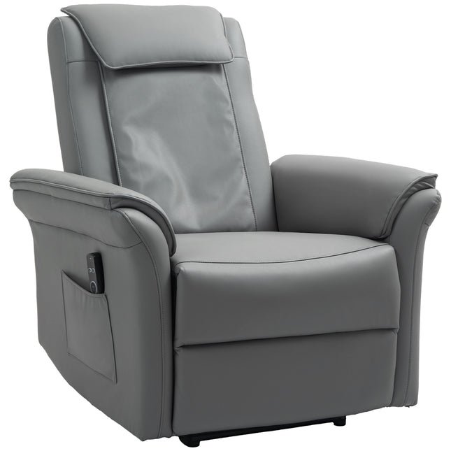 Kneading Faux Leather Electric Massage Recliner - Grey