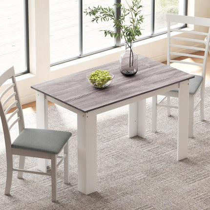 Dining Table for 4-6 People, Kitchen Table with Wood Effect for Dining Room, Grey