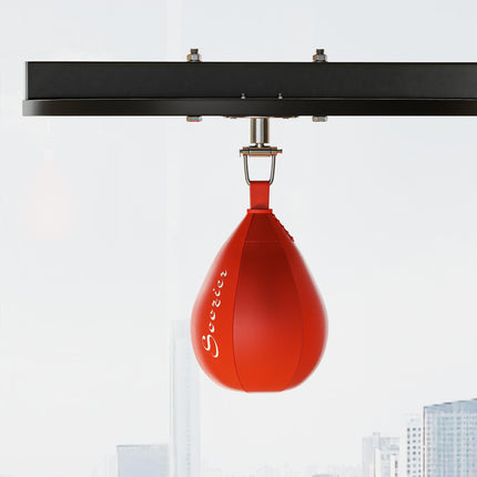 2 in 1 Freestanding Boxing Punch Bag Hanger & Speed Ball Station 170-190cm Adjustable Frame - Black