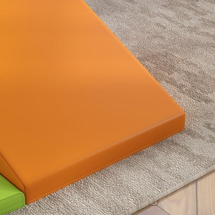4-Piece Toddler Soft Play Set with Climb and Crawl Foam Stairs and Ramp - Orange