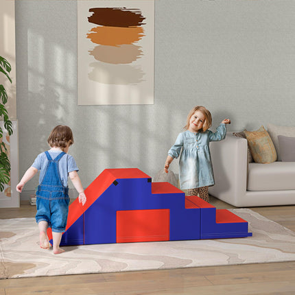 2-Piece Toddler Soft Play Set Foam Climber 1-3 Years - Dark Blue