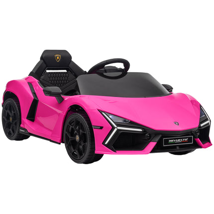 Lamborghini Revuelto Licensed 12V Ride-On Car with Remote Control & Butterfly Doors - Pink