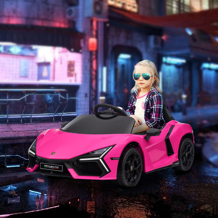 Lamborghini Revuelto Licensed 12V Ride-On Car with Remote Control & Butterfly Doors - Pink