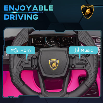 Lamborghini Revuelto Licensed 12V Ride-On Car with Remote Control & Butterfly Doors - Pink