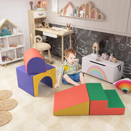 4-Piece Soft Play Set for Toddlers 1-3 Years - Red