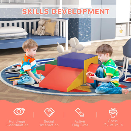 4-Piece Soft Play Set for Toddlers 1-3 Years - Red