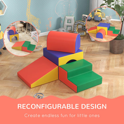 4-Piece Soft Play Set for Toddlers 1-3 Years - Red