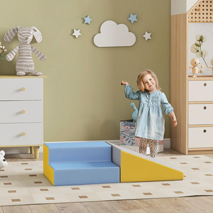 2 Piece Toddler Soft Play Climb and Crawl Set 12-36 Months - Grey