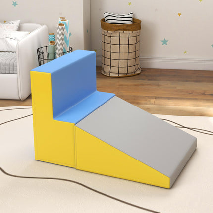 2 Piece Toddler Soft Play Climb and Crawl Set 12-36 Months - Grey