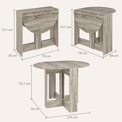 Space-saving Drop Leaf Table, Folding Dining Table for Small Space, Kitchen, Din