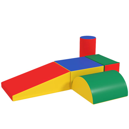 5 Piece Soft Safe Foam Playset, Climb and Crawl Activity Toy for Toddlers, Yello