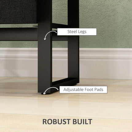 Bedside Table with 2 Rattan Drawers and Steel Legs for Bedroom & Living Room - Rustic Brown