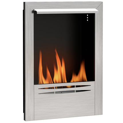 Stainless Steel Bioethanol Fire - Silver Tone