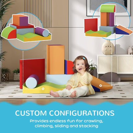 7 Piece Soft Play Set for Toddlers 1-3 Years - Blue