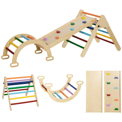 5-in-1 Toddler Climbing Frame with Ramp and Arch for 18-48 Months - Multicoloured