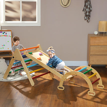 5-in-1 Toddler Climbing Frame with Ramp and Arch for 18-48 Months - Multicoloured