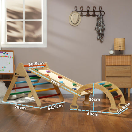 5-in-1 Toddler Climbing Frame with Ramp and Arch for 18-48 Months - Multicoloured