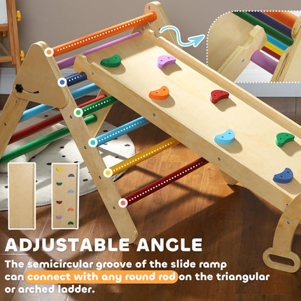 5-in-1 Toddler Climbing Frame with Ramp and Arch for 18-48 Months - Multicoloured