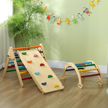 5-in-1 Toddler Climbing Frame with Ramp and Arch for 18-48 Months - Multicoloured
