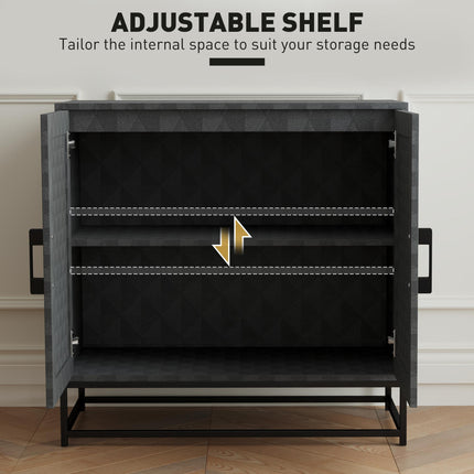 Modern Sideboard, Freestanding Sideboard Storage Cabinet with Adjustable Shelf a
