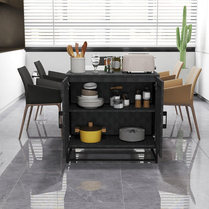 Modern Sideboard, Freestanding Sideboard Storage Cabinet with Adjustable Shelf a