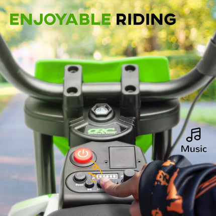 12V Kids Electric Ride-On Motorbike with Training Wheels and Twist Grip Throttle - Green