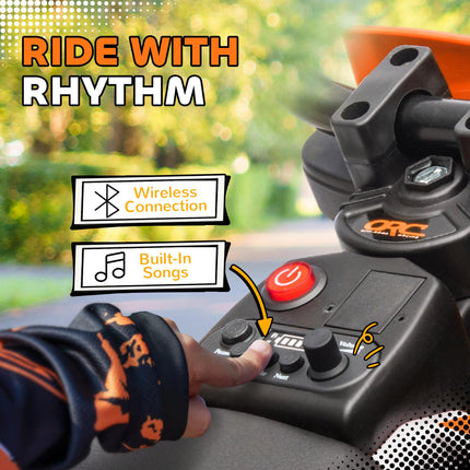 12V Kids Electric Ride-On Motorbike with Training Wheels and Twist Grip Throttle - Orange