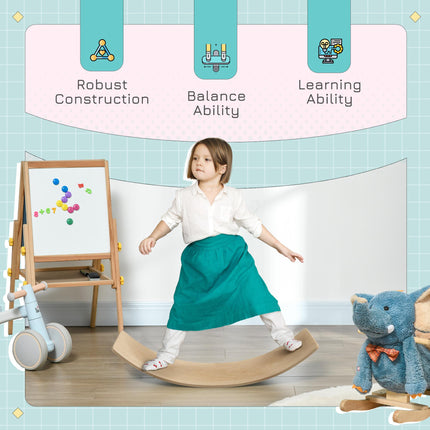 Wooden Balance Board for Children Ages 3-8 Years - Natural Tone