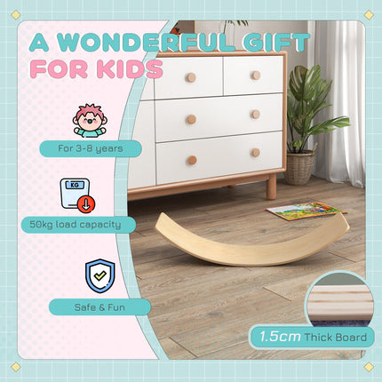 Wooden Balance Board for Children Ages 3-8 Years - Natural Tone