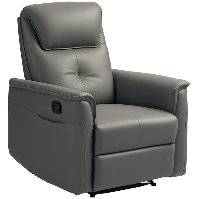 Recliner Armchair with Thick Padded Spring Cushion, Microfibre Manual Reclining
