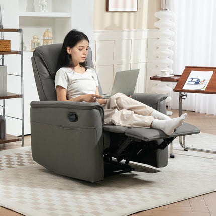 Recliner Armchair with Thick Padded Spring Cushion, Microfibre Manual Reclining