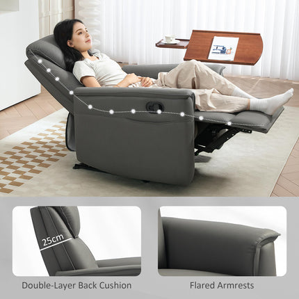 Recliner Armchair with Thick Padded Spring Cushion, Microfibre Manual Reclining