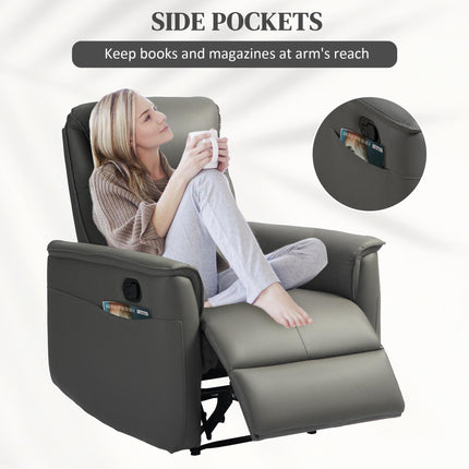 Recliner Armchair with Thick Padded Spring Cushion, Microfibre Manual Reclining