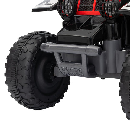 6V Electric Ride-On Quad Bike for Toddlers 18-36 Months with Headlights - Black and Red