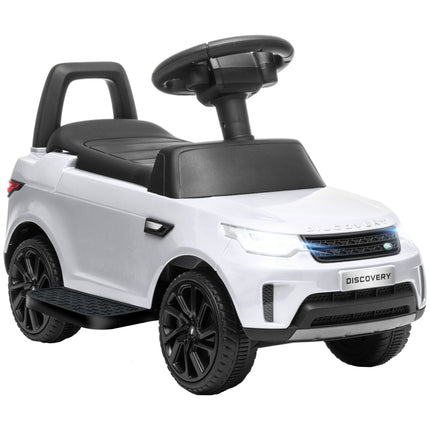 Land Rover Licensed 2-in-1 6V Kids Electric Ride On Sliding Car with Headlights & Music - White
