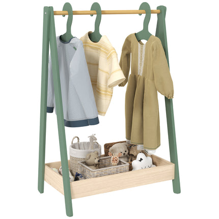 Kids Clothes Rail with 3Hangers, Bottom Storage Shelf for Girls, Boys, Nursery,