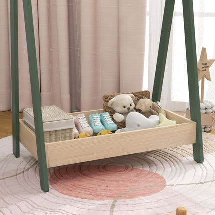 Kids Clothes Rail with 3Hangers, Bottom Storage Shelf for Girls, Boys, Nursery,